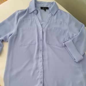 BCX blue sheer dress shirt